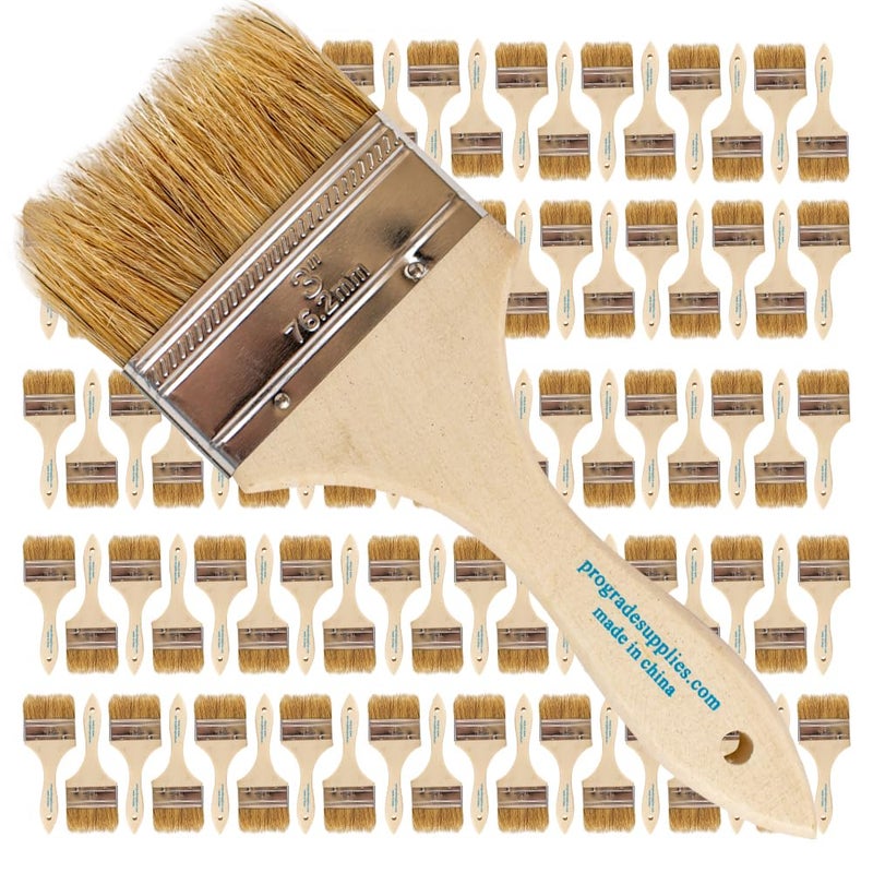 Pro-Grade Pro Grade - Chip Paint Brushes - 96 Ea 3 Inch Chip Paint Brush Light Brown - Image 1